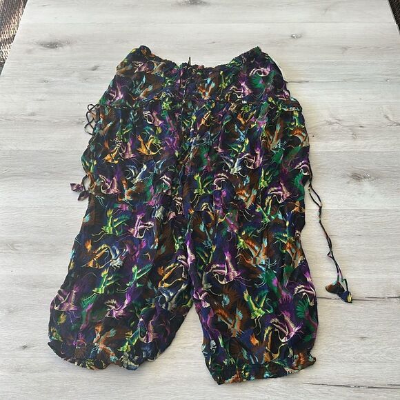 Anthropologie Breezy Sheer Balloon-Leg Pants BLK Motif L NWT IN PACKAGE - Picture 4 of 10